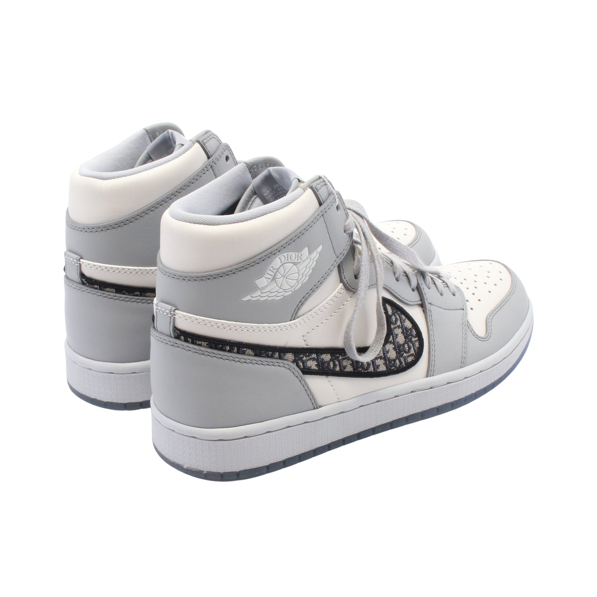 DIOR × NIKE Air Jordan 1 High ハイカットスニーカー レザー キャンバス グレー ホワイト ネイビー ディオール シューズ DIOR