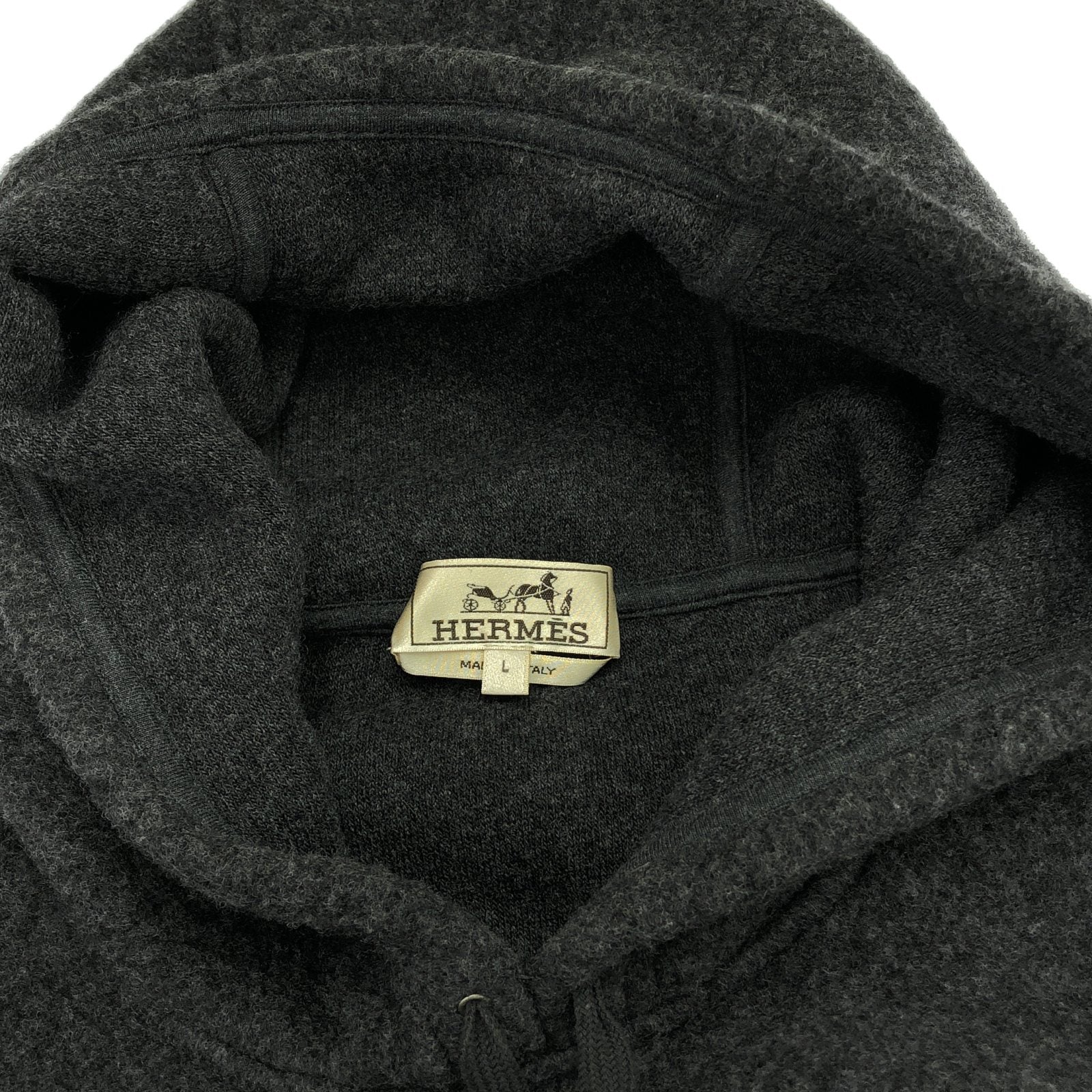 カシミアパーカー パーカー カシミヤ グレー エルメス – RECLO