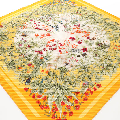 カレプリセ la prairie スカーフ プリーツ シルク ホワイト オレンジ マルチカラー エルメス 財布・小物 HERMES