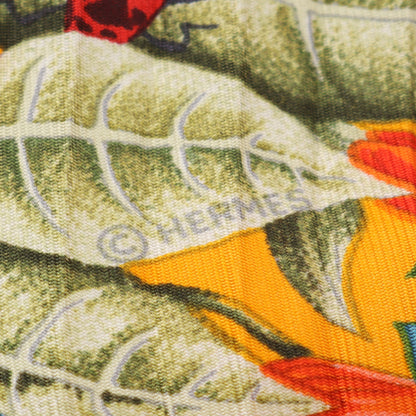 カレプリセ la prairie スカーフ プリーツ シルク ホワイト オレンジ マルチカラー エルメス 財布・小物 HERMES