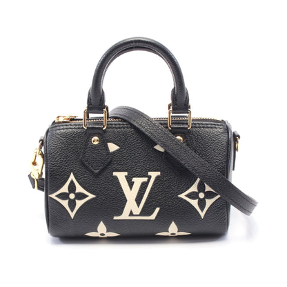 ナノスピーディ バイカラーモノグラムアンプラント ハンドバッグ レザー ブラック ベージュ 2WAY ルイヴィトン バッグ LOUIS VUITTON