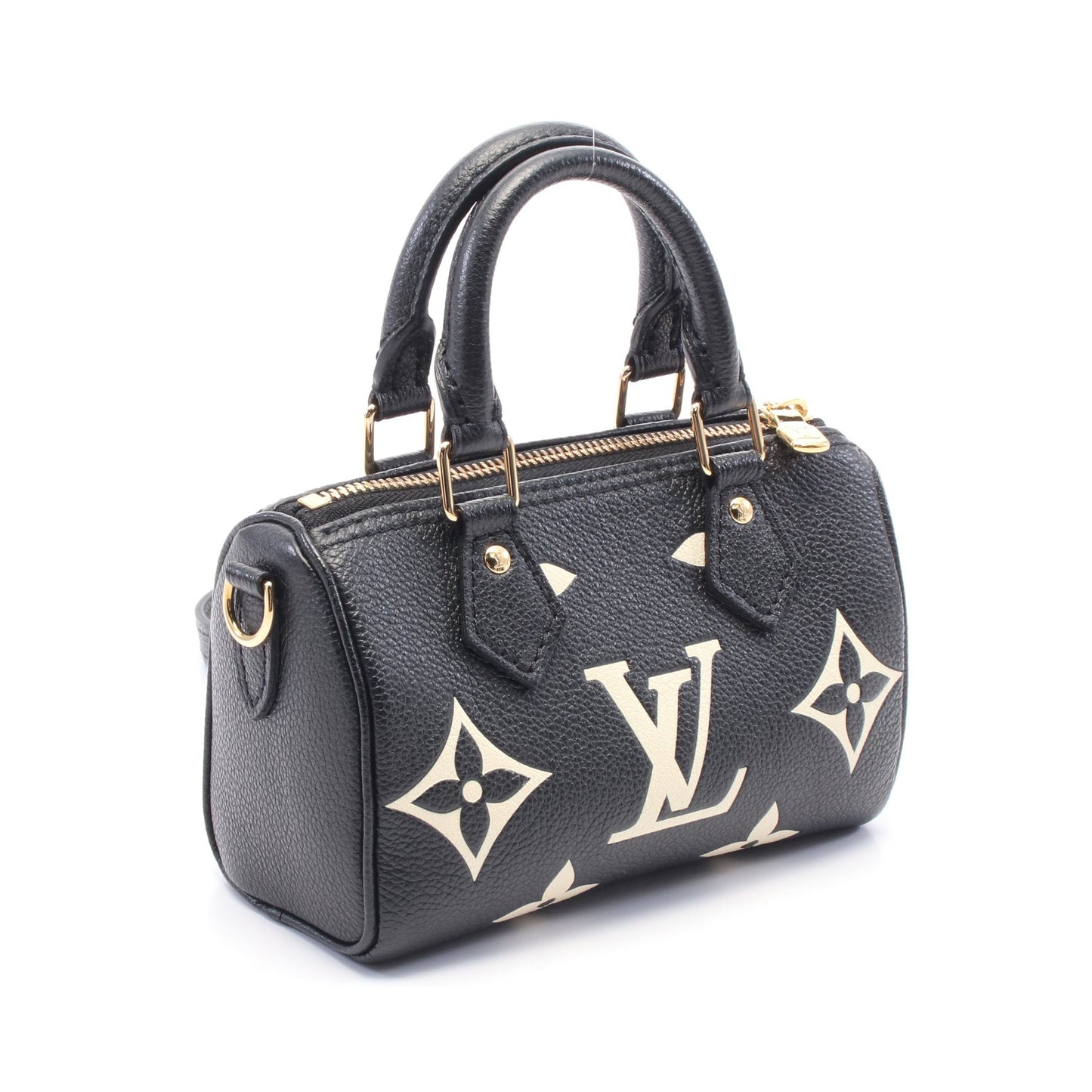 ナノスピーディ バイカラーモノグラムアンプラント ハンドバッグ レザー ブラック ベージュ 2WAY ルイヴィトン バッグ LOUIS VUITTON