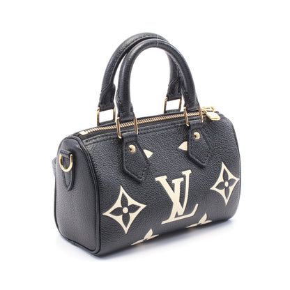 ナノスピーディ バイカラーモノグラムアンプラント ハンドバッグ レザー ブラック ベージュ 2WAY ルイヴィトン バッグ LOUIS VUITTON