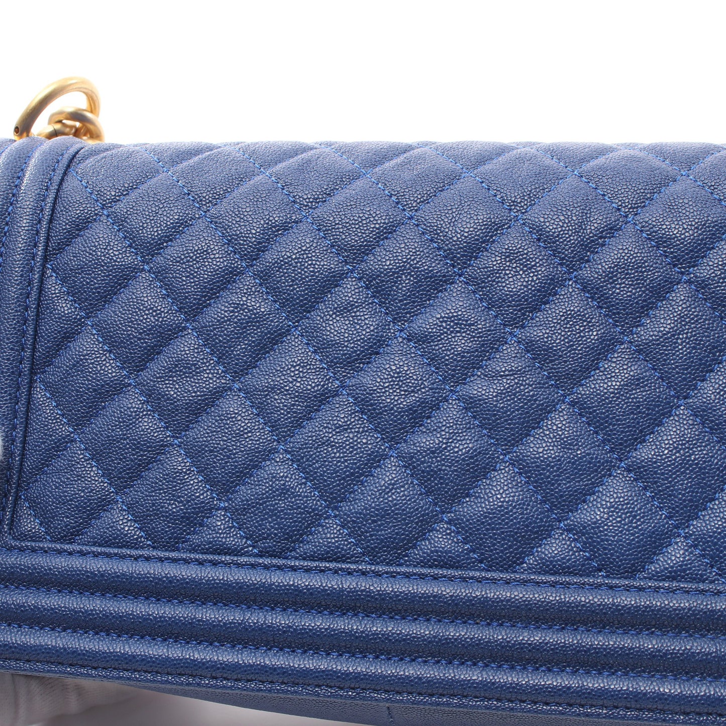 ボーイシャネル チェーンショルダーバッグ キャビアスキン ダークブルー ゴールド金具 シャネル バッグ CHANEL