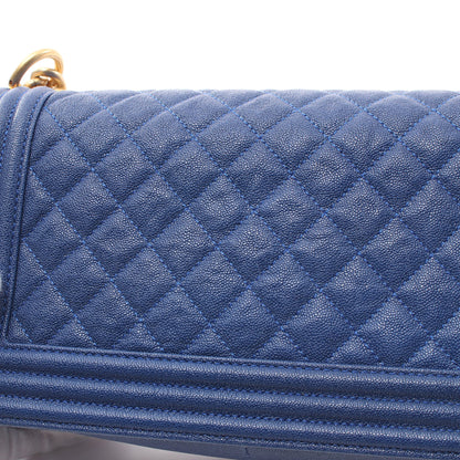 ボーイシャネル チェーンショルダーバッグ キャビアスキン ダークブルー ゴールド金具 シャネル バッグ CHANEL