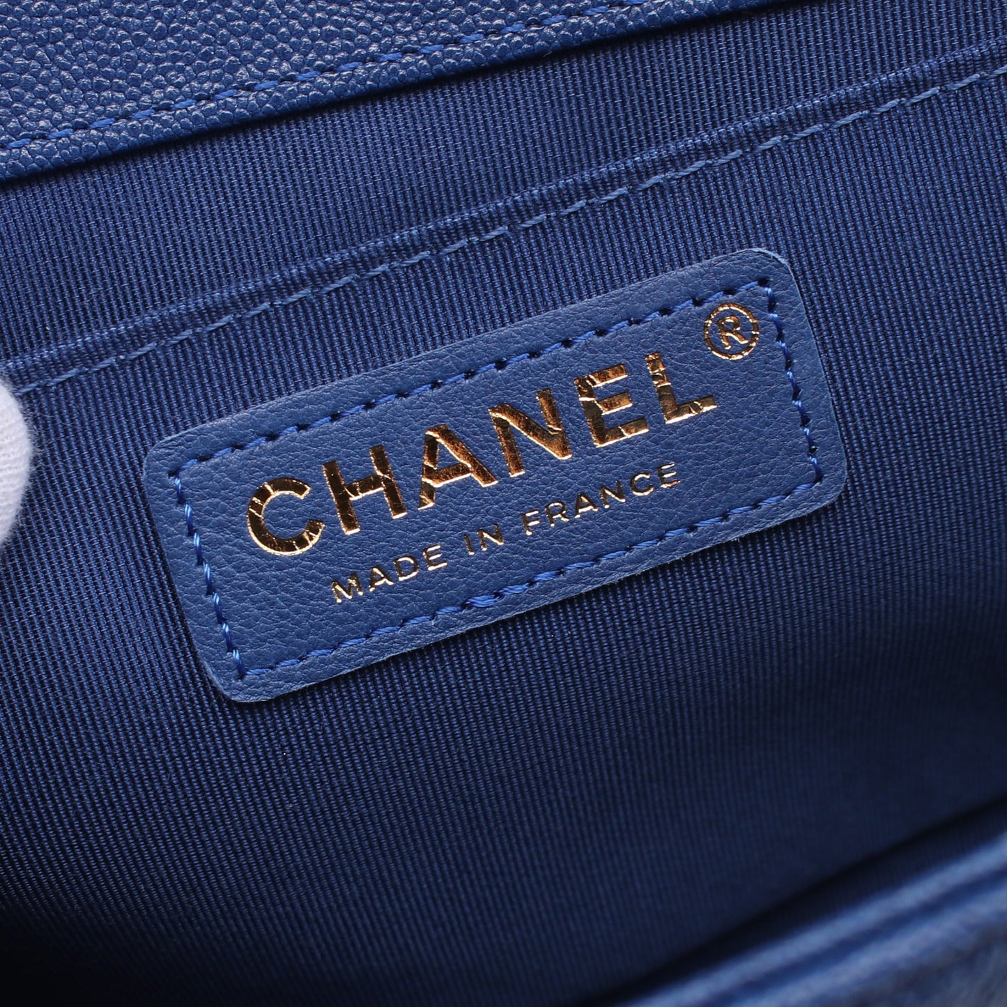 ボーイシャネル チェーンショルダーバッグ キャビアスキン ダークブルー ゴールド金具 シャネル バッグ CHANEL