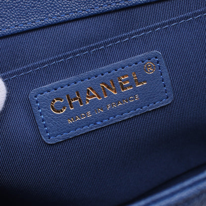 ボーイシャネル チェーンショルダーバッグ キャビアスキン ダークブルー ゴールド金具 シャネル バッグ CHANEL