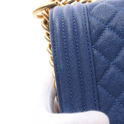 ボーイシャネル チェーンショルダーバッグ キャビアスキン ダークブルー ゴールド金具 シャネル バッグ CHANEL