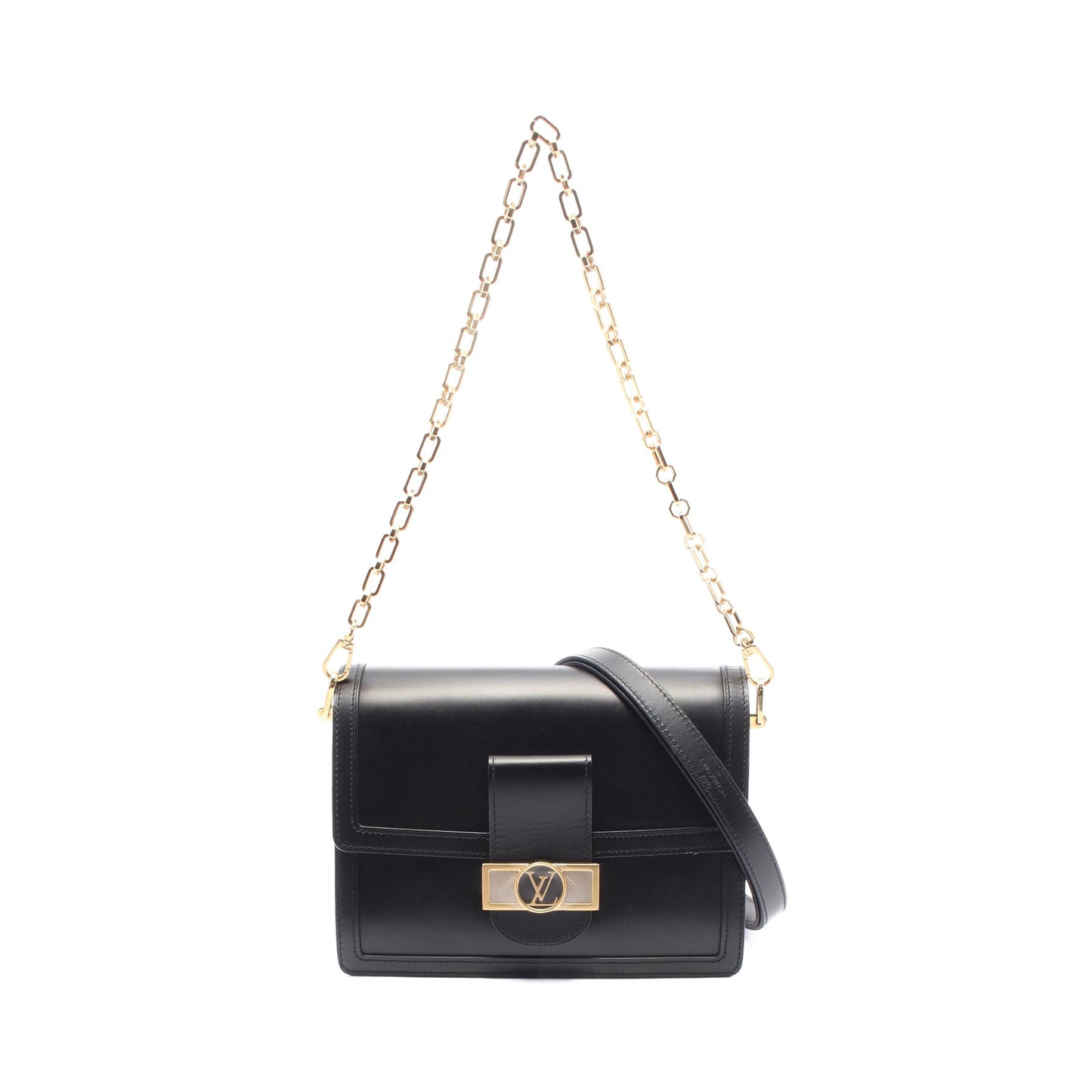 ドーフィーヌMM LVロック ノワール チェーンショルダーバッグ レザー ブラック ルイヴィトン バッグ LOUIS VUITTON