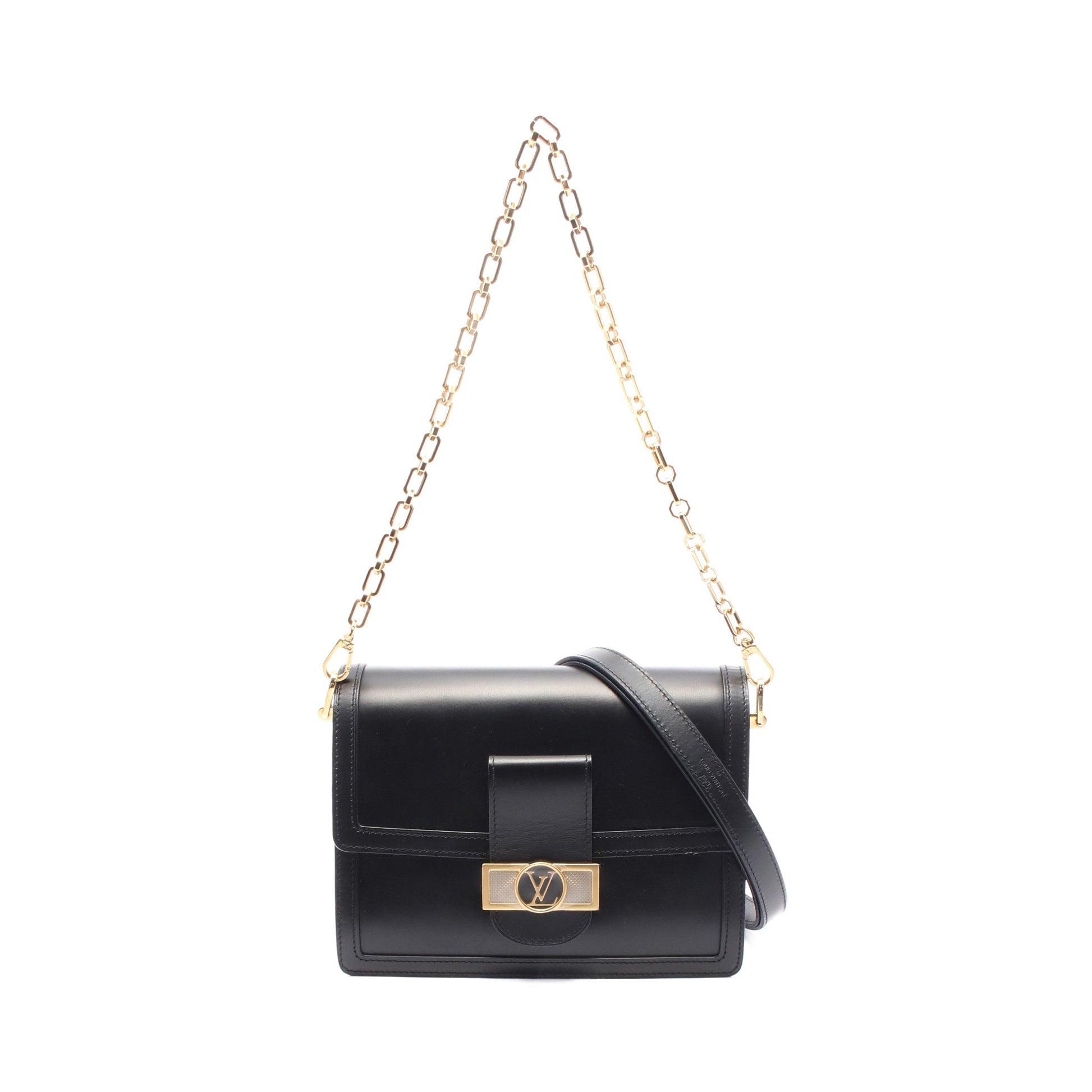 ドーフィーヌMM LVロック ノワール チェーンショルダーバッグ レザー ブラック ルイヴィトン バッグ LOUIS VUITTON