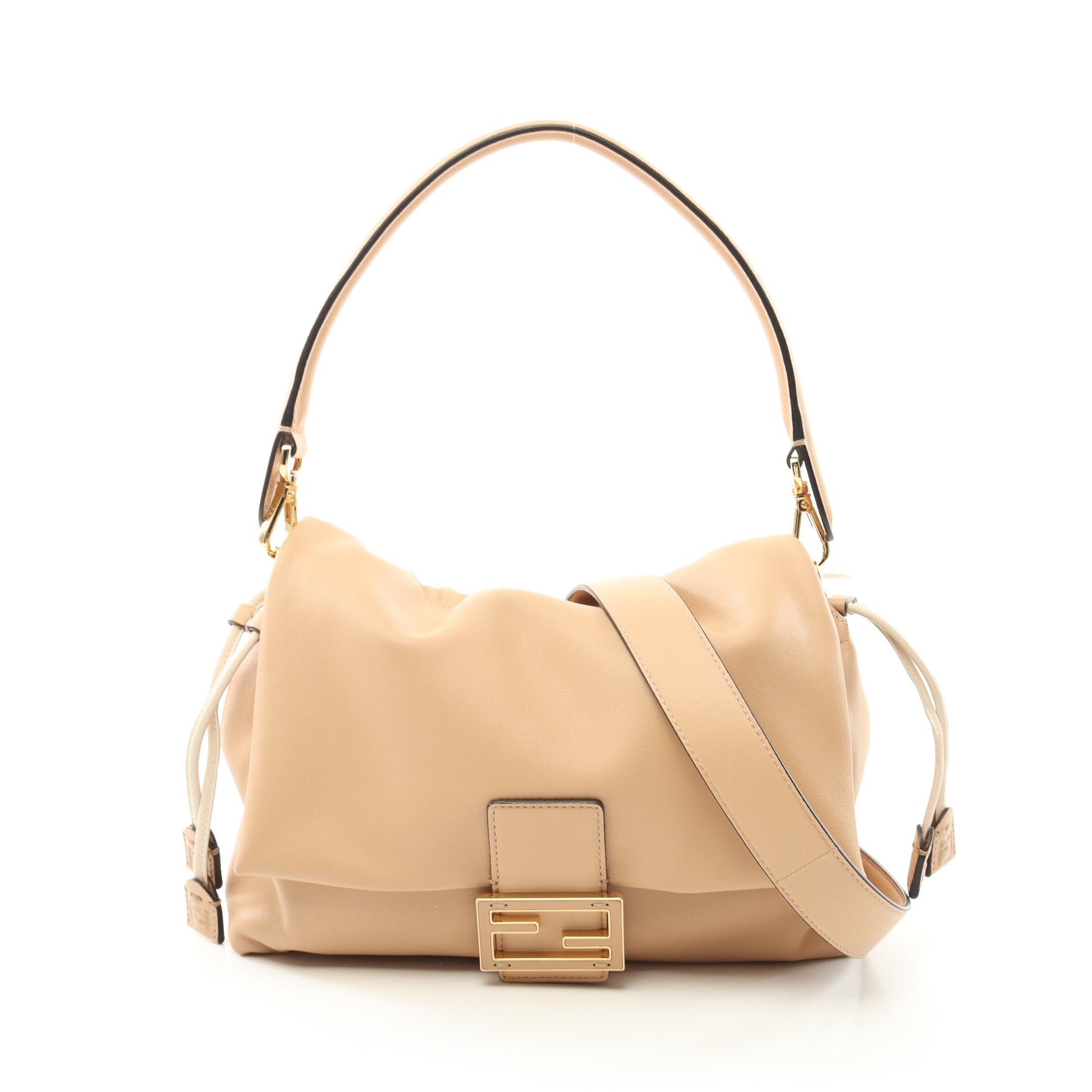 マンマバゲット ミディアム ワンショルダーバッグ レザー ベージュ  