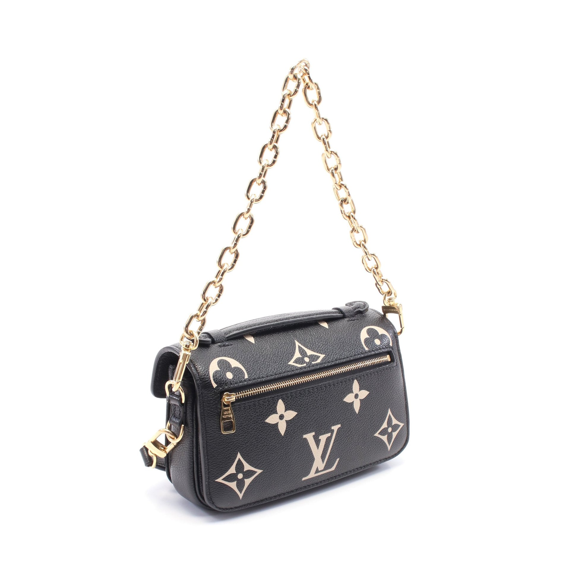 ポシェットメティス EW バイカラーモノグラムアンプラント ハンドバッグ レザー ブラック アイボリー 2WAY ルイヴィトン バッグ LOUIS VUITTON
