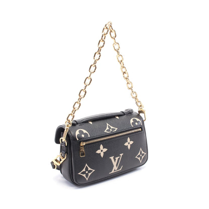 ポシェットメティス EW バイカラーモノグラムアンプラント ハンドバッグ レザー ブラック アイボリー 2WAY ルイヴィトン バッグ LOUIS VUITTON