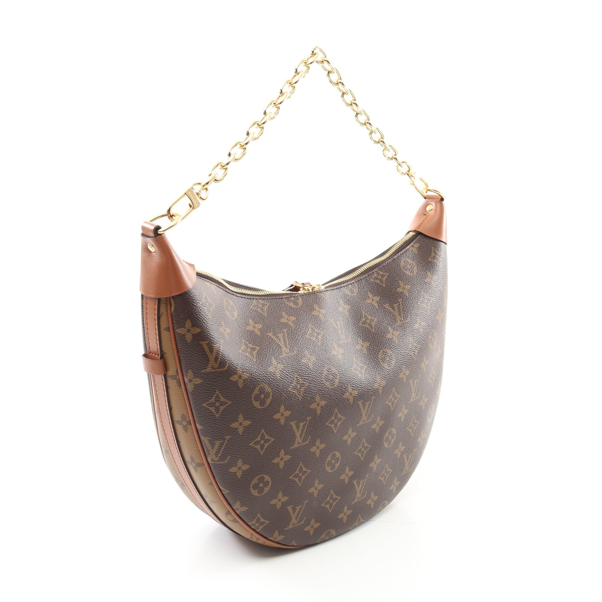 ループ ホーボー モノグラムリバース ショルダーバッグ PVC レザー ブラウン ライトブラウン ルイヴィトン バッグ LOUIS VUITTON