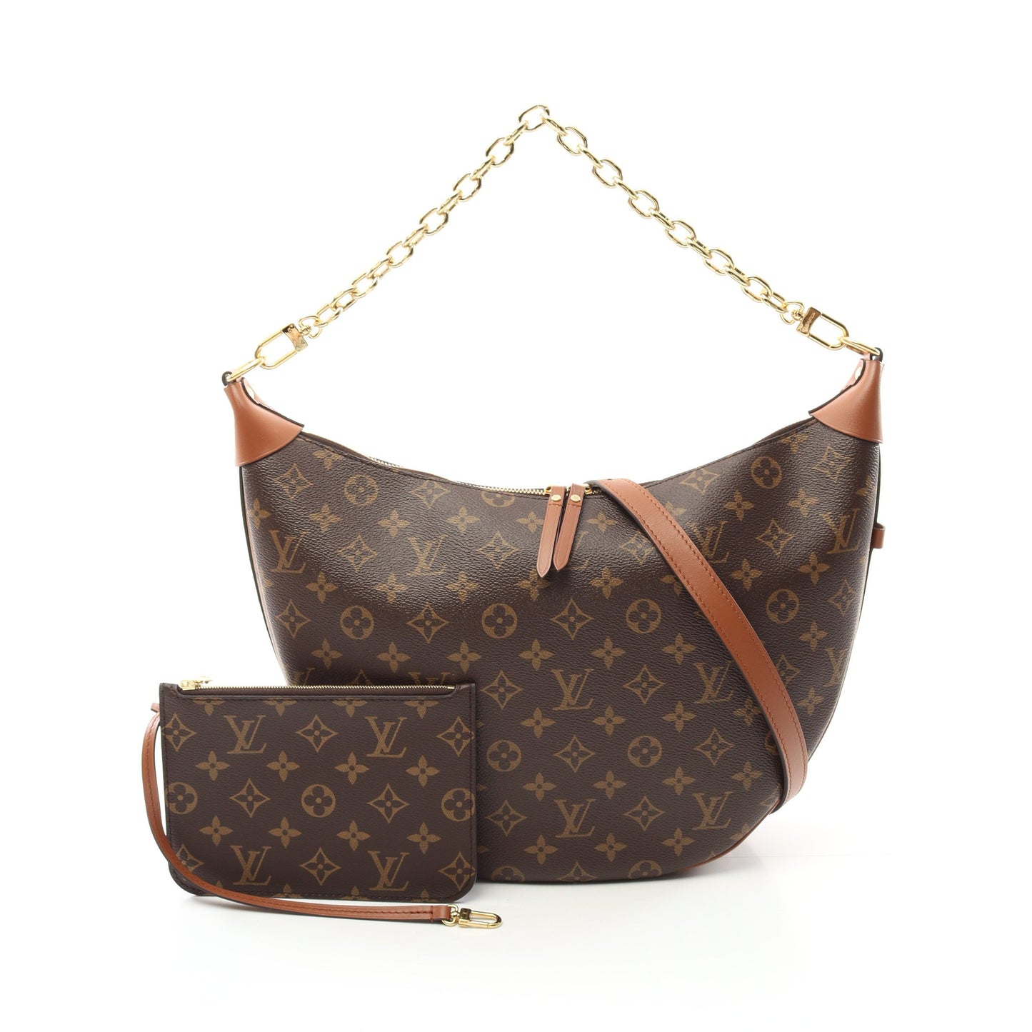 ループ ホーボー モノグラムリバース ショルダーバッグ PVC レザー ブラウン ライトブラウン ルイヴィトン バッグ LOUIS VUITTON