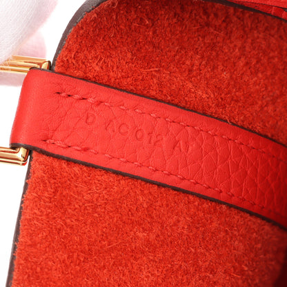 ピコタンロックMM ルージュトマト ハンドバッグ トリヨンクレマンス レッド ゴールド金具 D刻印 エルメス バッグ HERMES