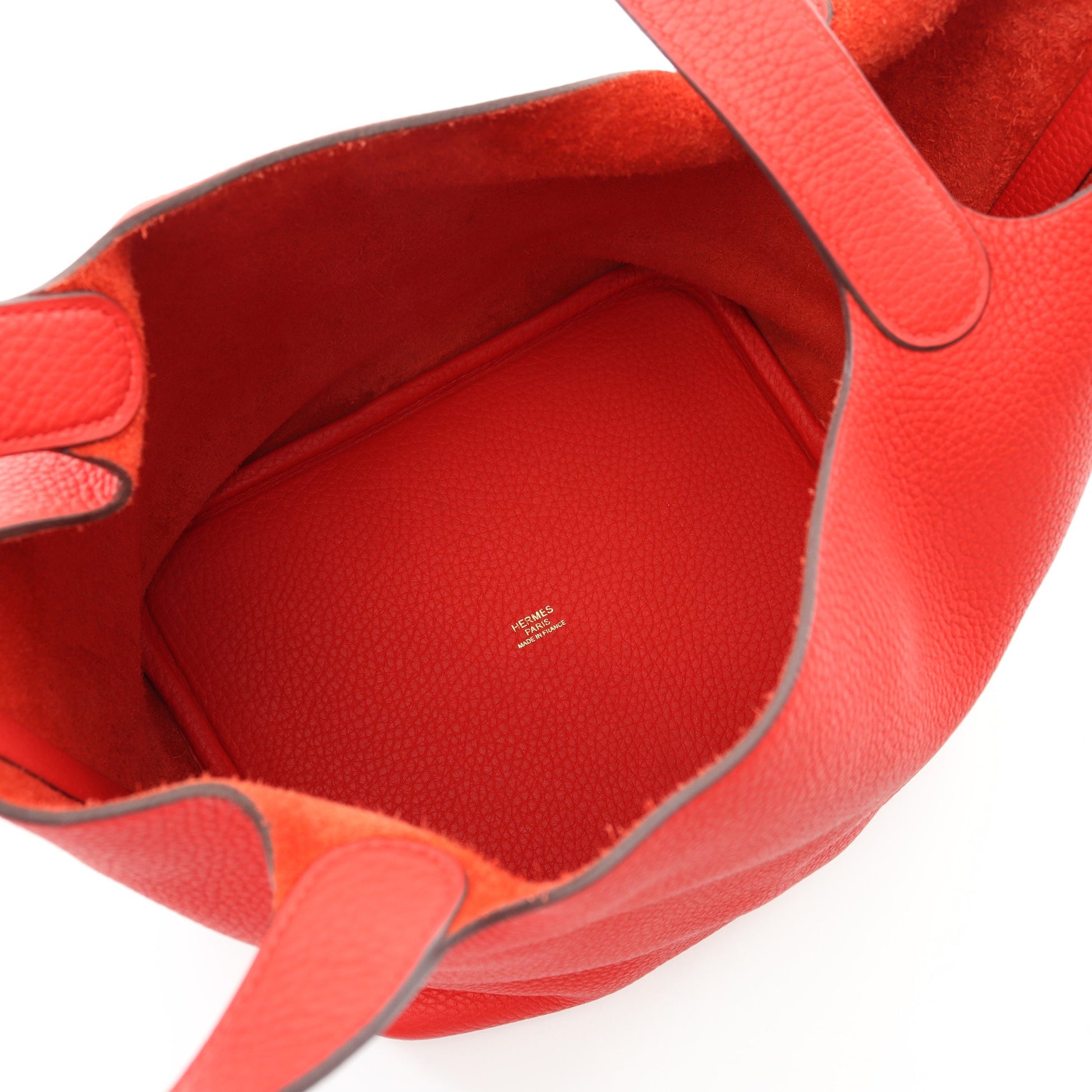 ピコタンロックMM ルージュトマト ハンドバッグ トリヨンクレマンス レッド ゴールド金具 D刻印 エルメス バッグ HERMES