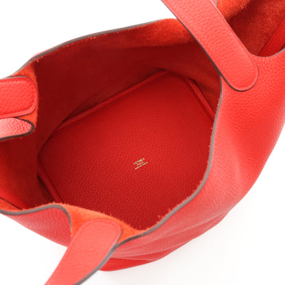 ピコタンロックMM ルージュトマト ハンドバッグ トリヨンクレマンス レッド ゴールド金具 D刻印 エルメス バッグ HERMES