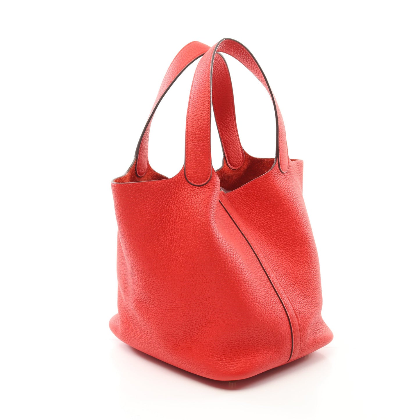 ピコタンロックMM ルージュトマト ハンドバッグ トリヨンクレマンス レッド ゴールド金具 D刻印 エルメス バッグ HERMES