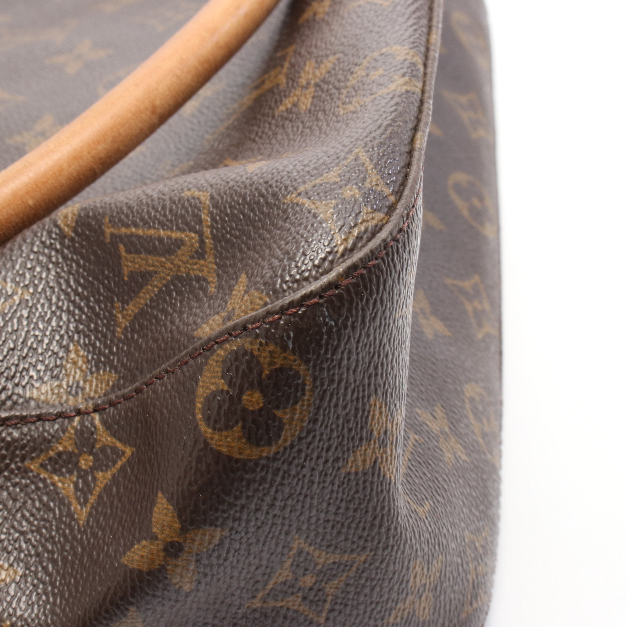 ルイヴィトンルーピングGMモノグラムショルダーバッグPVCブラウン