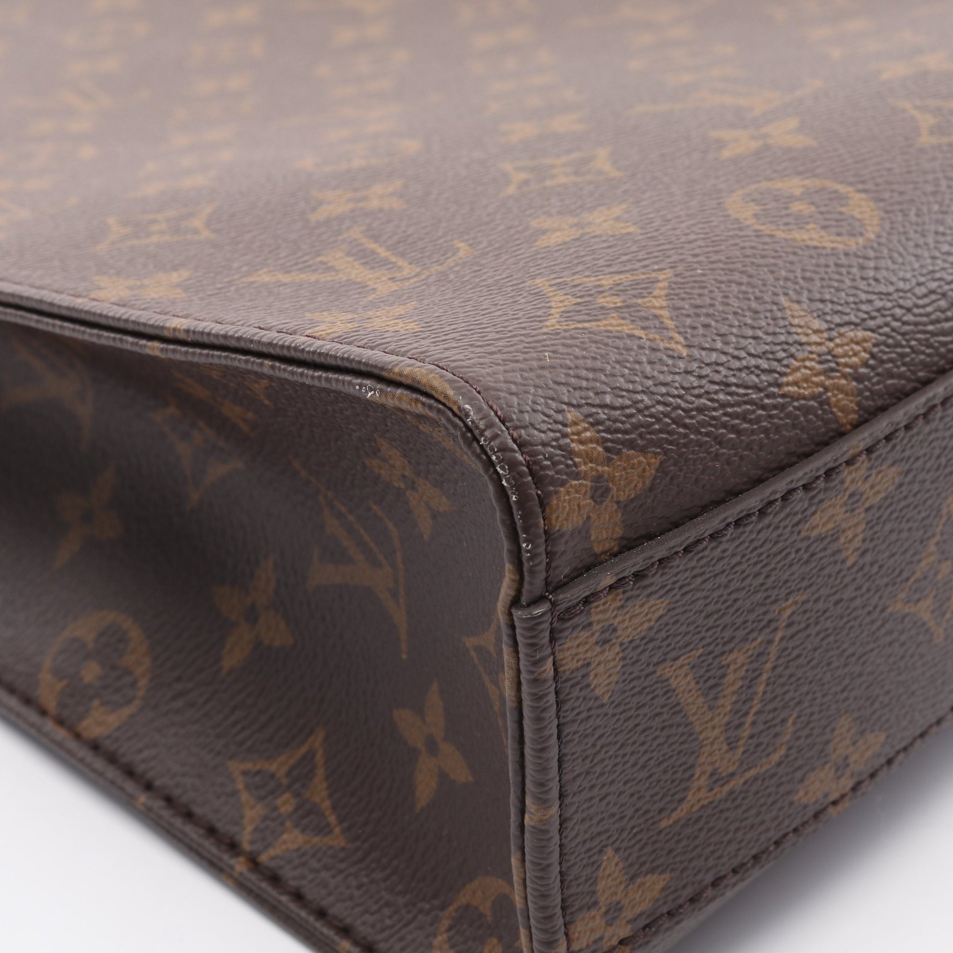 サックプラPM モノグラム ハンドバッグ トートバッグ PVC レザー ブラウン 2WAY ルイヴィトン バッグ LOUIS VUITTON