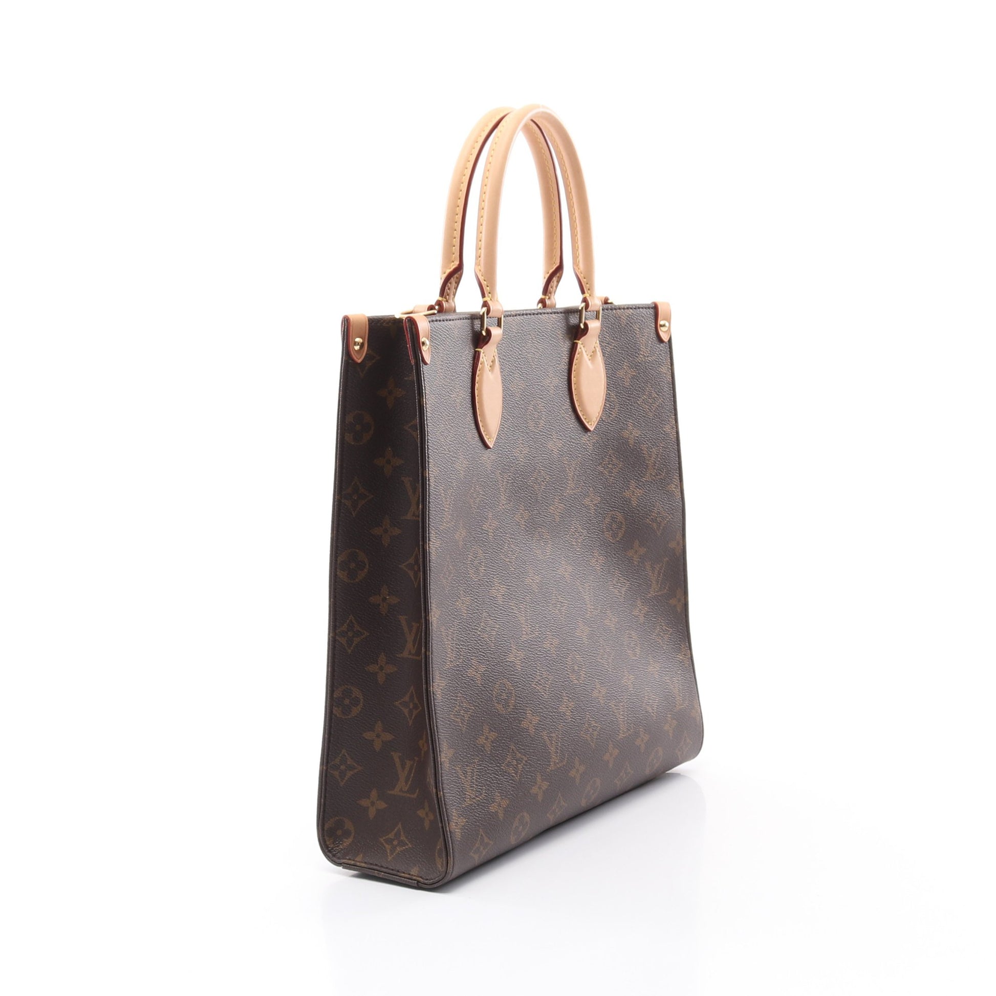 サックプラPM モノグラム ハンドバッグ トートバッグ PVC レザー ブラウン 2WAY ルイヴィトン バッグ LOUIS VUITTON