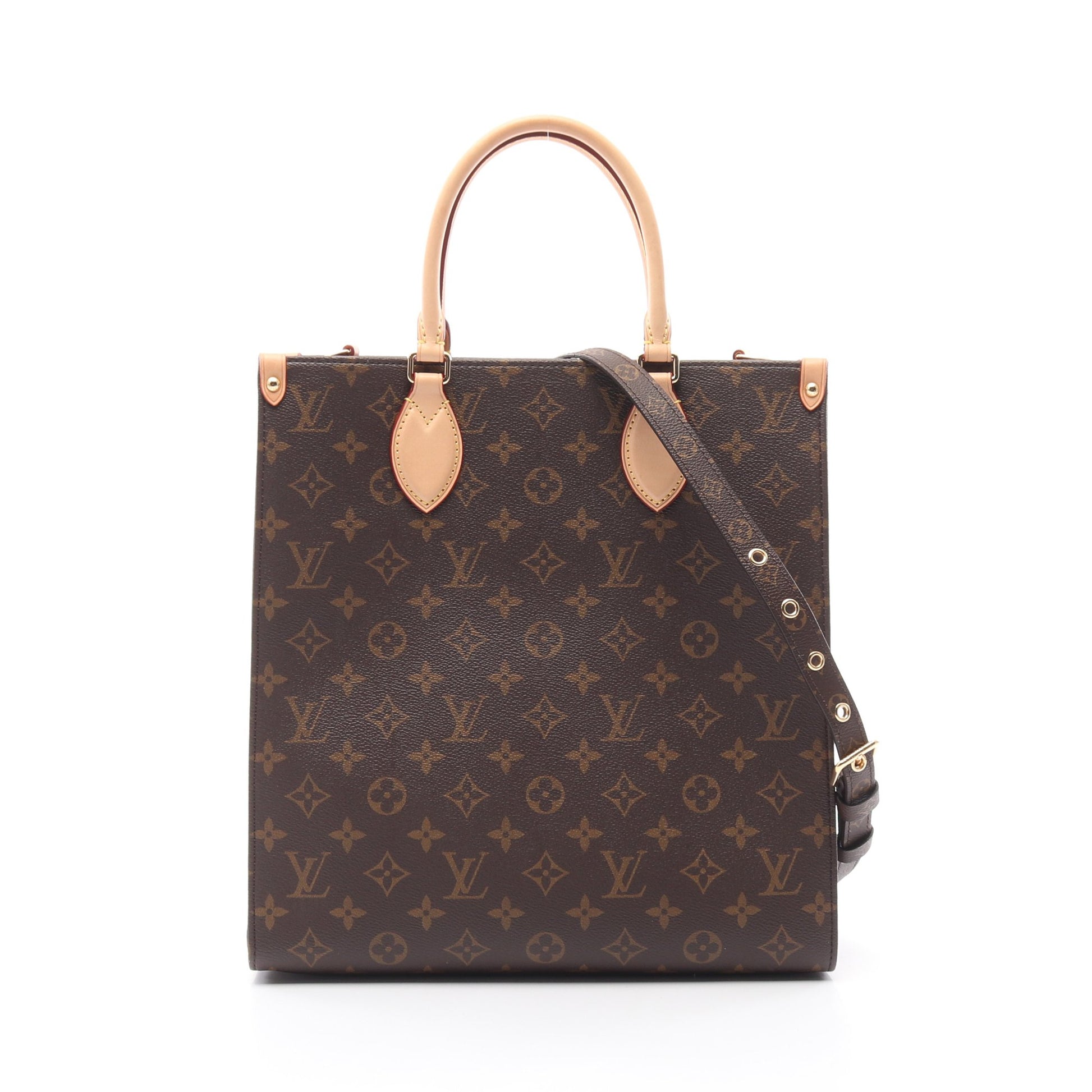サックプラPM モノグラム ハンドバッグ トートバッグ PVC レザー ブラウン 2WAY ルイヴィトン バッグ LOUIS VUITTON