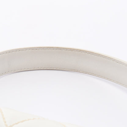 ワイルドステッチ トップハンドル ハンドバッグ レザー ホワイト ゴールド金具 シャネル バッグ CHANEL
