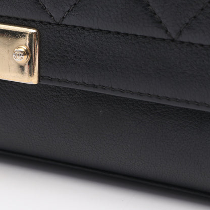 マトラッセ クリックラベル チェーンショルダーバッグ レザー ブラック ゴールド金具 2WAY シャネル バッグ CHANEL
