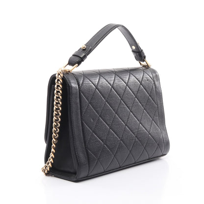 マトラッセ クリックラベル チェーンショルダーバッグ レザー ブラック ゴールド金具 2WAY シャネル バッグ CHANEL