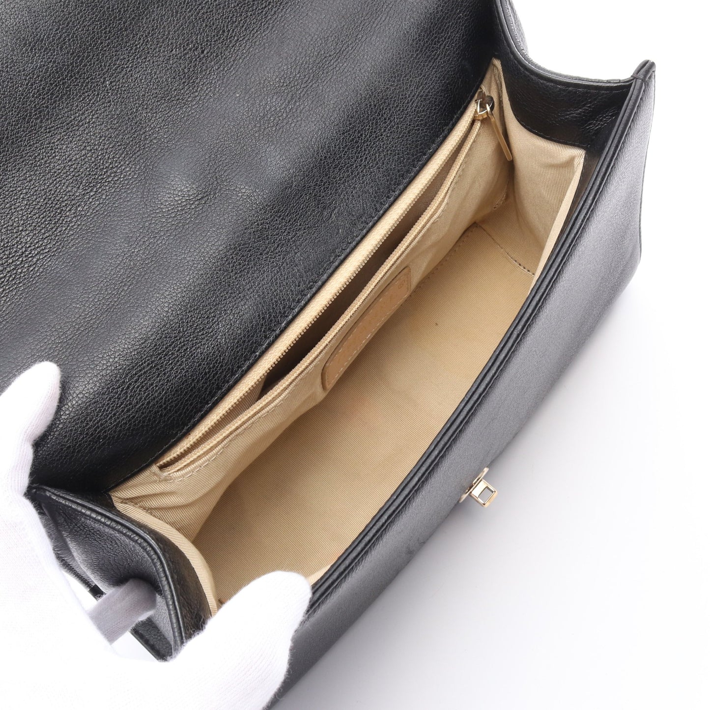 マトラッセ クリックラベル チェーンショルダーバッグ レザー ブラック ゴールド金具 2WAY シャネル バッグ CHANEL