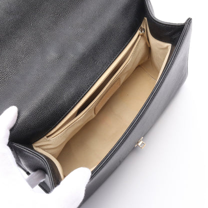 マトラッセ クリックラベル チェーンショルダーバッグ レザー ブラック ゴールド金具 2WAY シャネル バッグ CHANEL