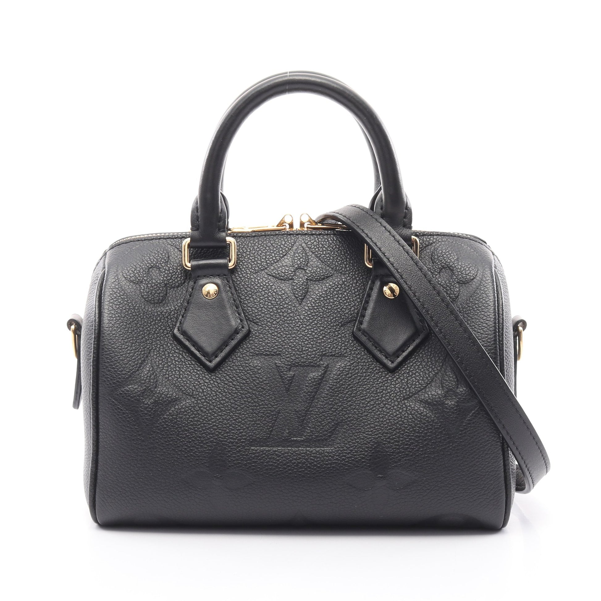 スピーディ バンドリエール 20 モノグラムアンプラント ハンドバッグ レザー ブラック 2WAY ルイヴィトン バッグ LOUIS VUITTON
