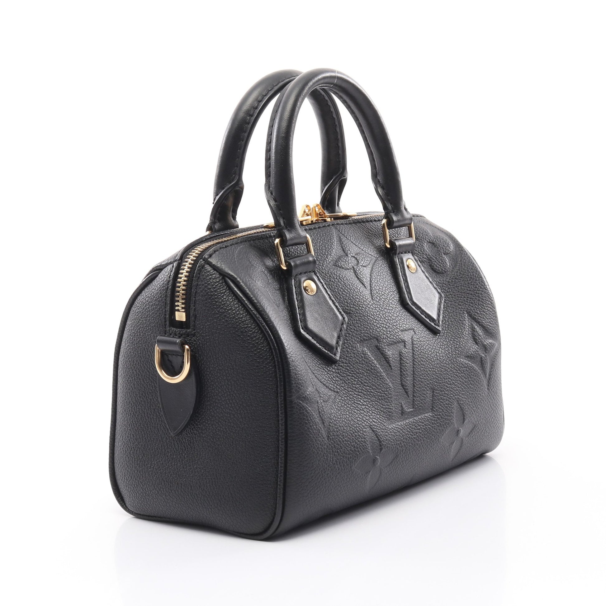 スピーディ バンドリエール 20 モノグラムアンプラント ハンドバッグ レザー ブラック 2WAY ルイヴィトン バッグ LOUIS VUITTON
