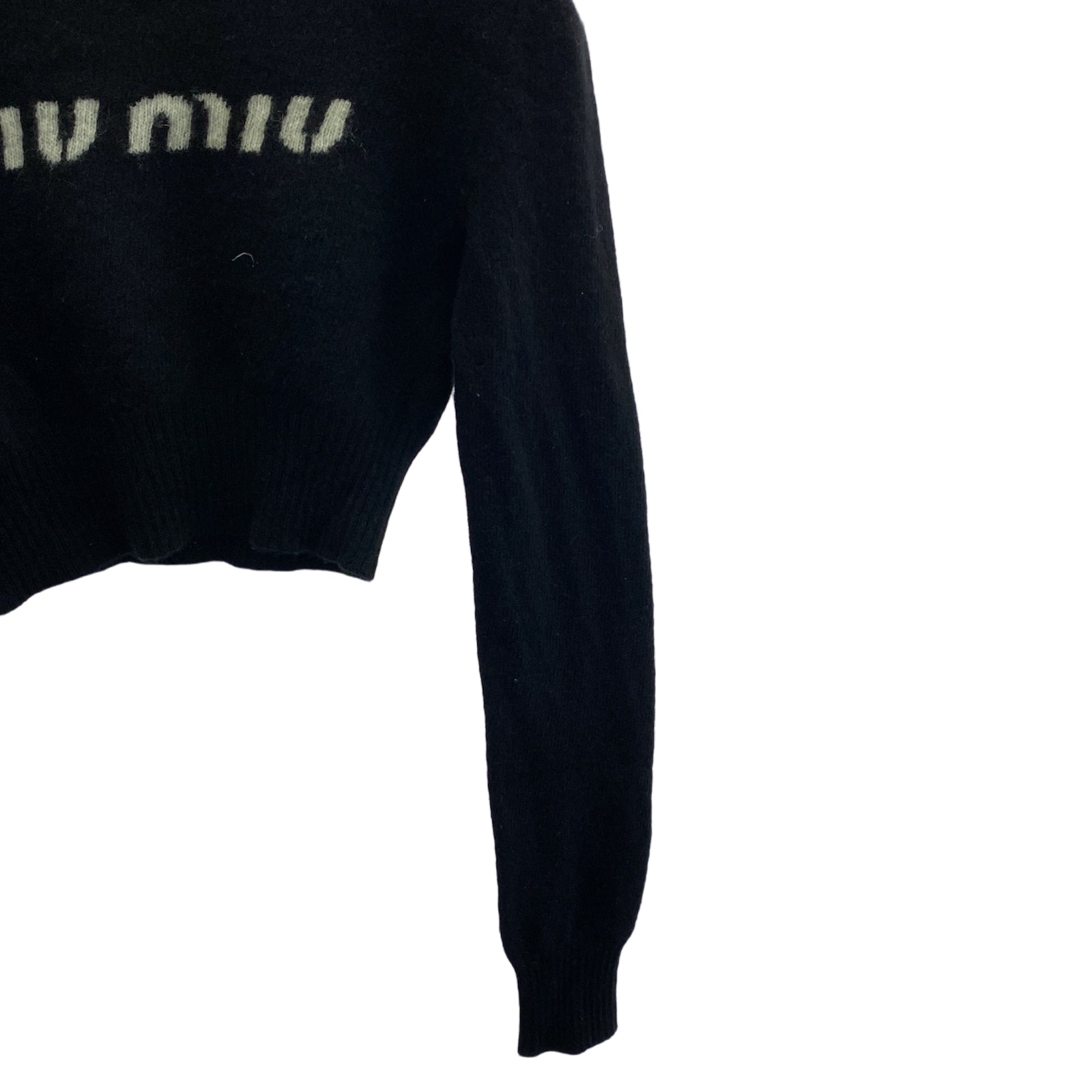 miu miu ブラック ロゴ入り セーター ミュウ ミュウ(Miu Miu)ミュウ ミュウ ウール カシミヤ セーター
