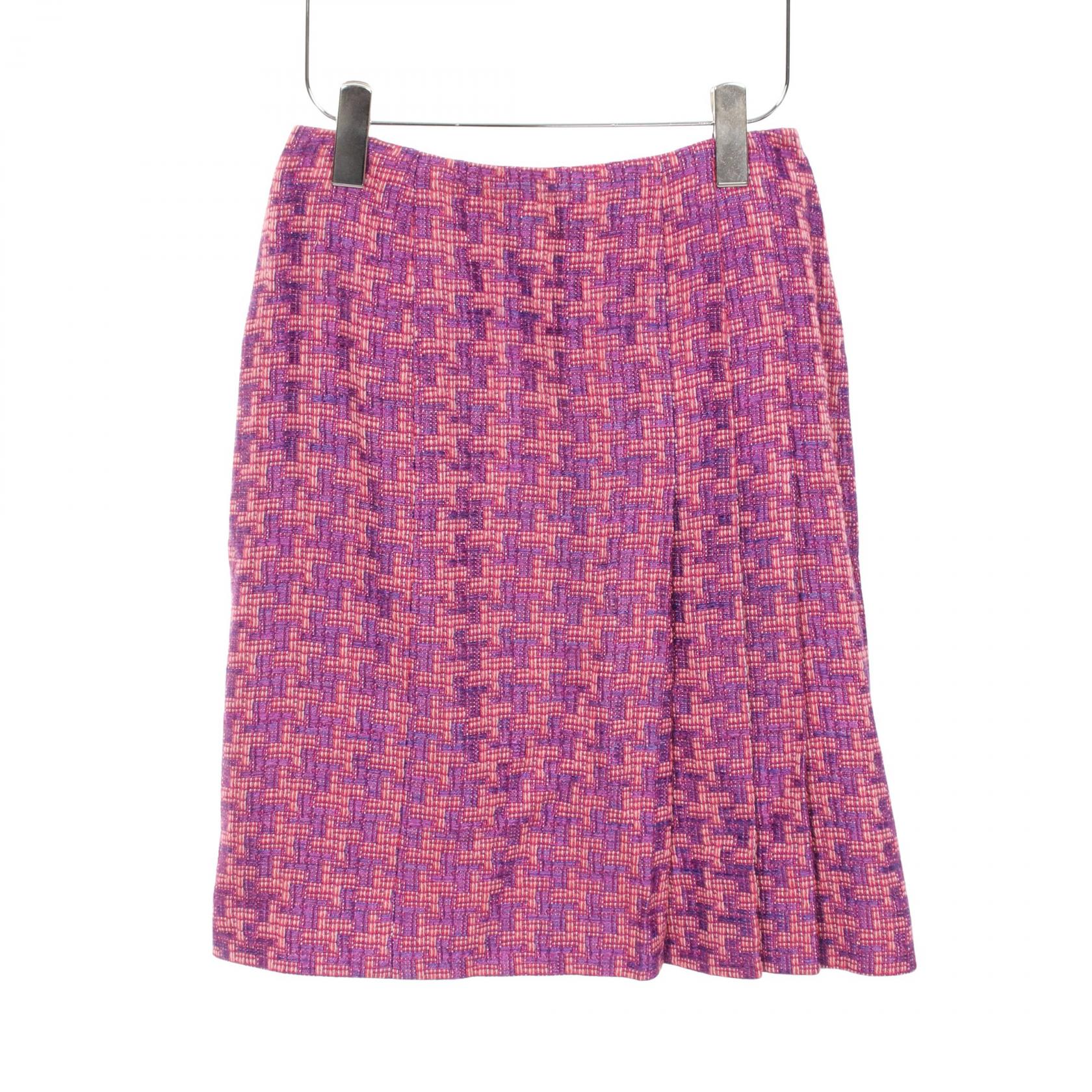 ◇【シャネル】ヴィンテージレッドカラーツィードウールスカート実寸W70㎝◇ ◇【シャネル】ヴィンテージレッドカラーツィードウールスカート実寸