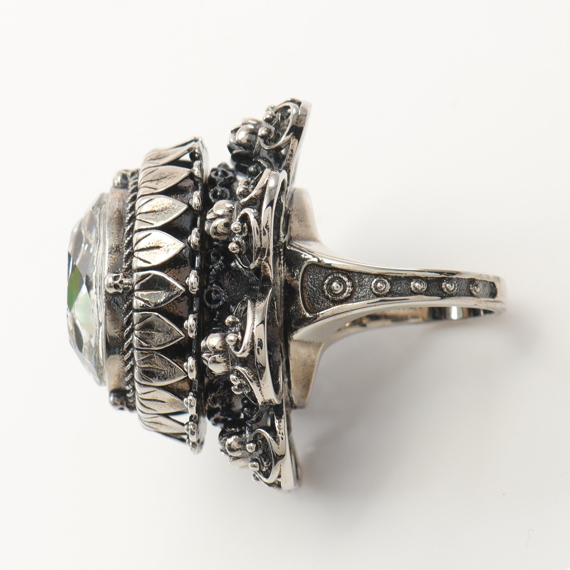 リング 指輪 フラワー クリスタル シルバー クリア アレキサンダーマックイーン アクセサリー ALEXANDER MCQUEEN