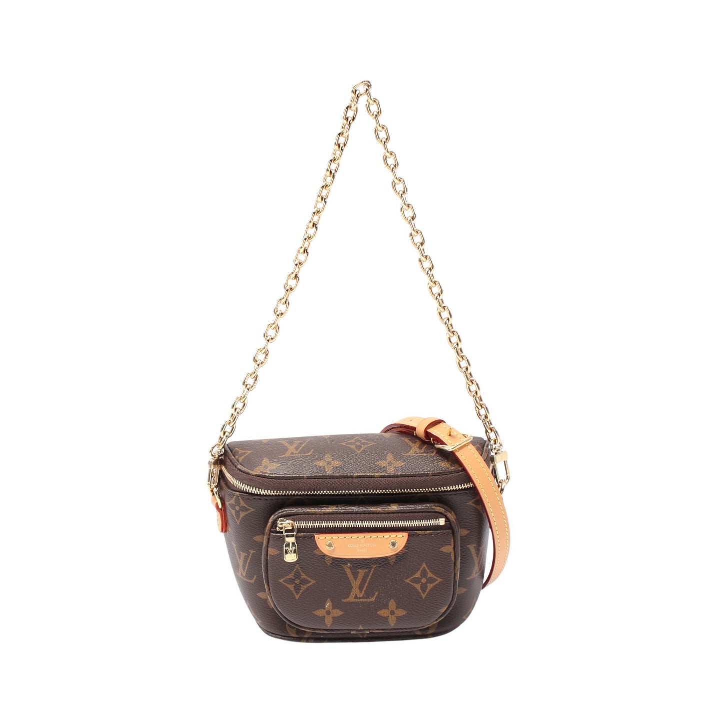ミニ バムバッグ モノグラム チェーンハンドバッグ PVC レザー ブラウン 2WAY ルイヴィトン バッグ LOUIS VUITTON