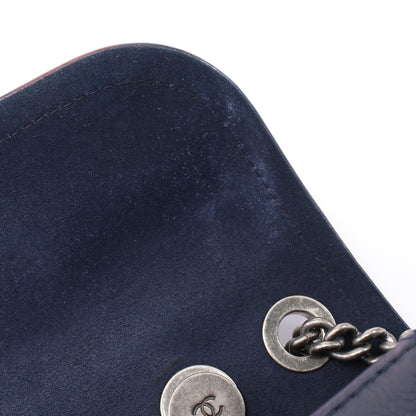 マトラッセ チェーンショルダーバッグ レザー ネイビー アンティークシルバー金具 2WAY シャネル バッグ CHANEL