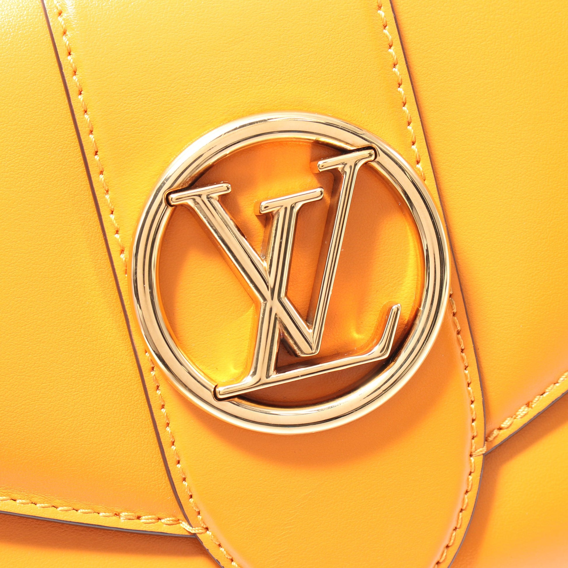 LV PONT 9 LVポンヌフ サマーゴールド ショルダーバッグ レザー オレンジ ルイヴィトン バッグ LOUIS VUITTON