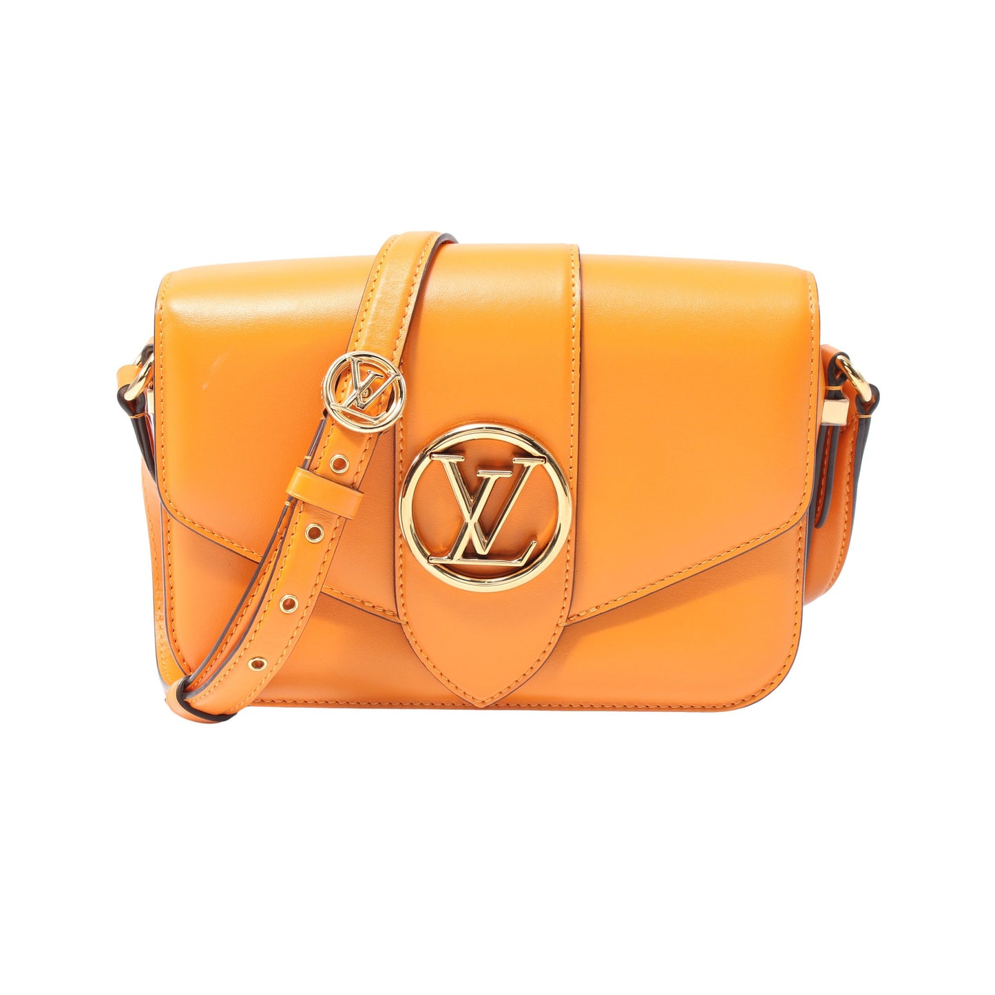 LV PONT 9 LVポンヌフ サマーゴールド ショルダーバッグ レザー オレンジ ルイヴィトン バッグ LOUIS VUITTON
