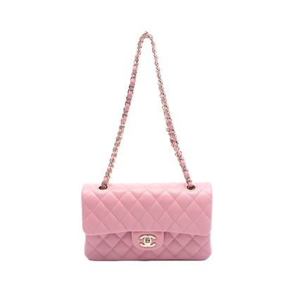 マトラッセ Wフラップ Wチェーンショルダーバッグ キャビアスキン ピンク ゴールド金具 シャネル バッグ CHANEL