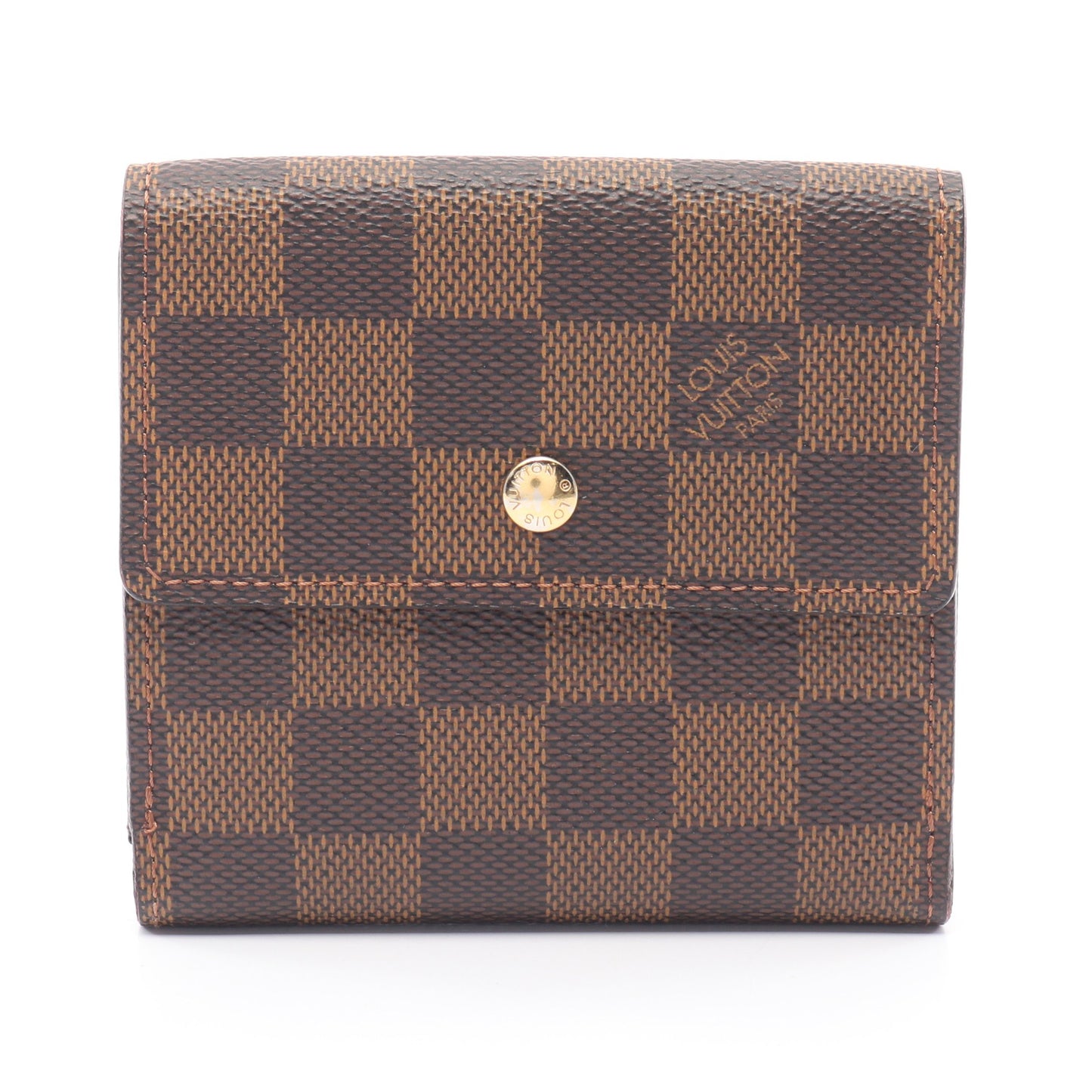ポルトフォイユ エリーズ ダミエエベヌ Wホック財布 PVC レザー ブラウン ルイヴィトン 財布・小物 LOUIS VUITTON