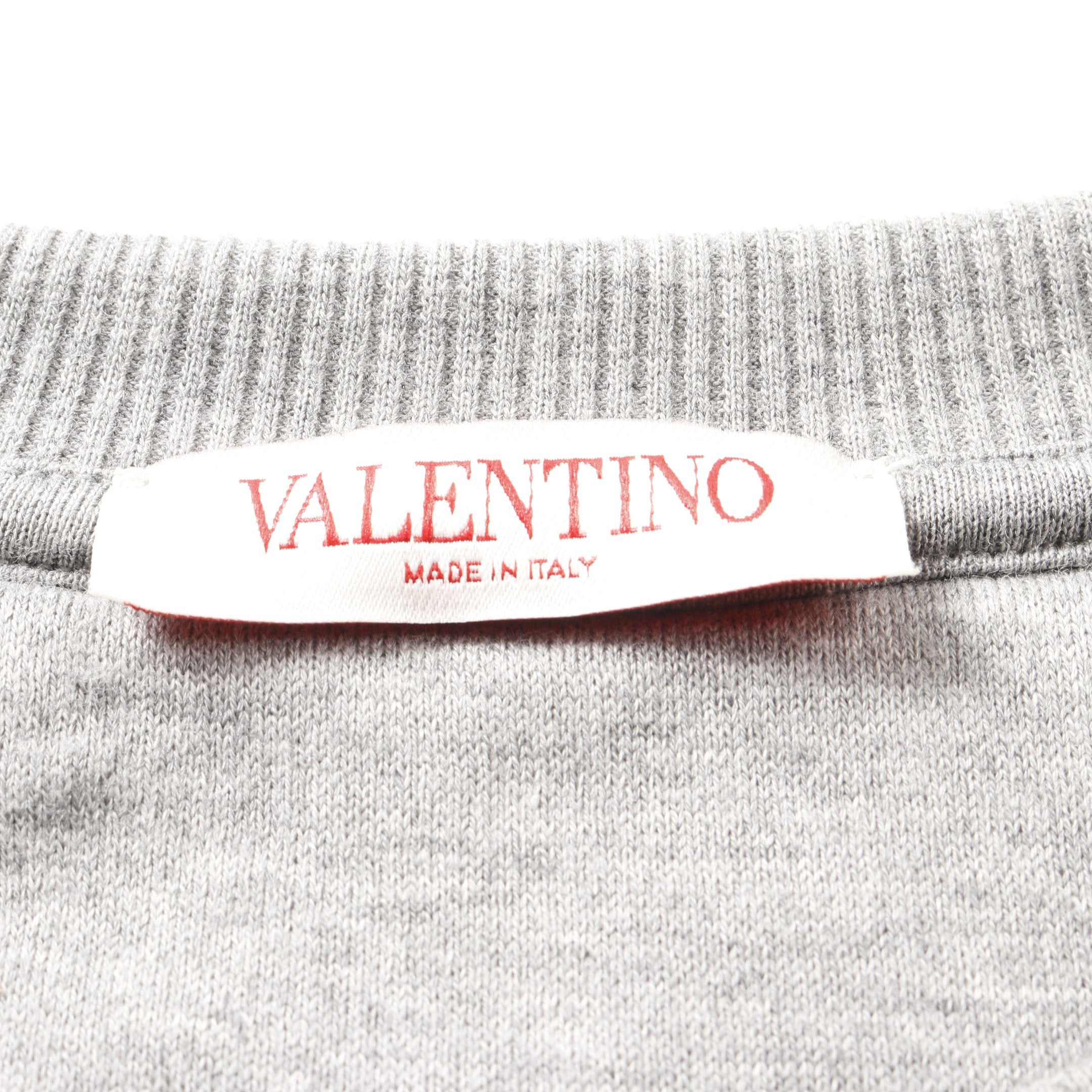 ロゴ スウェットシャツ クルーネック コットン グレー ヴァレンティノ