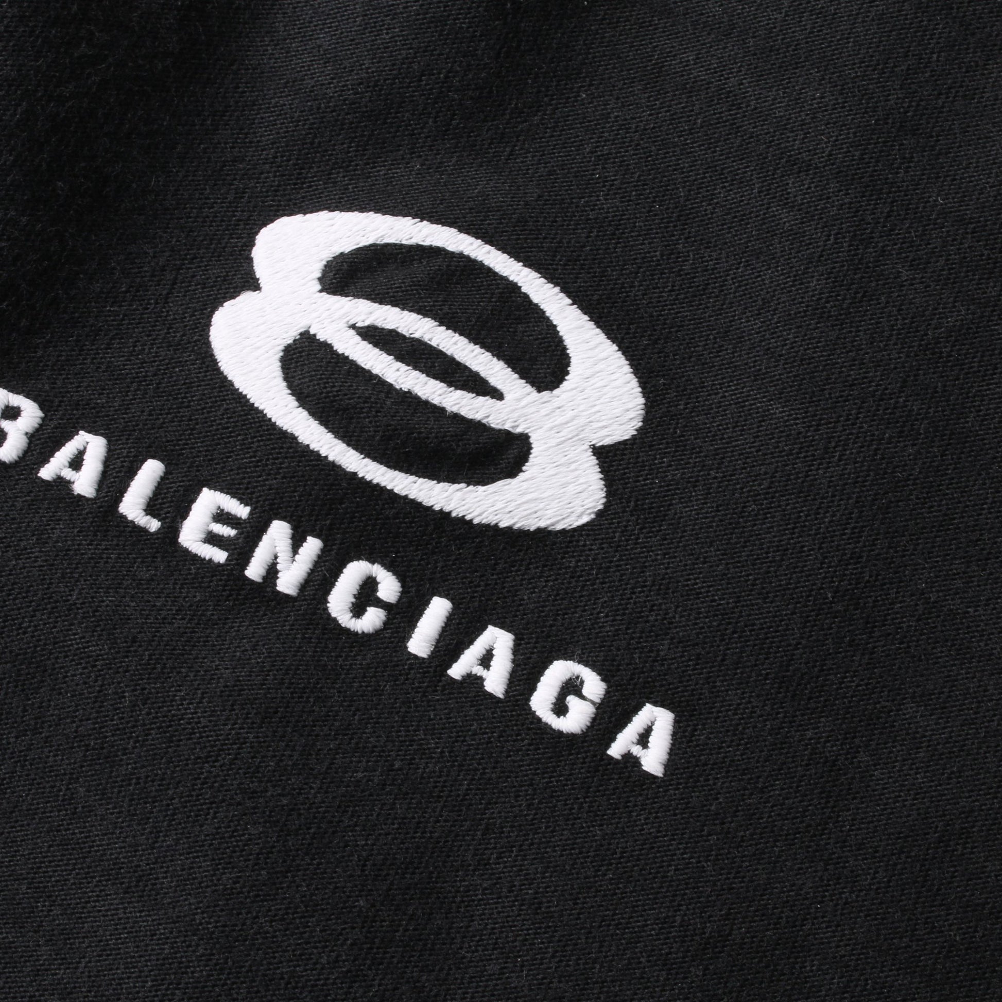 ワンピース 長袖 フロントロゴ刺繍 コットン ブラック バレンシアガ ワンピース BALENCIAGA