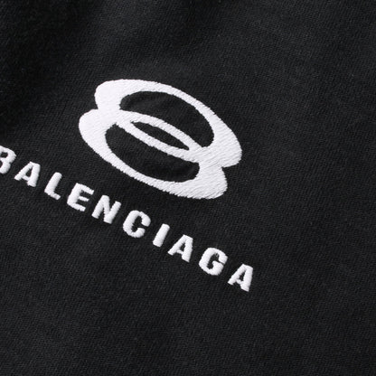 ワンピース 長袖 フロントロゴ刺繍 コットン ブラック バレンシアガ ワンピース BALENCIAGA