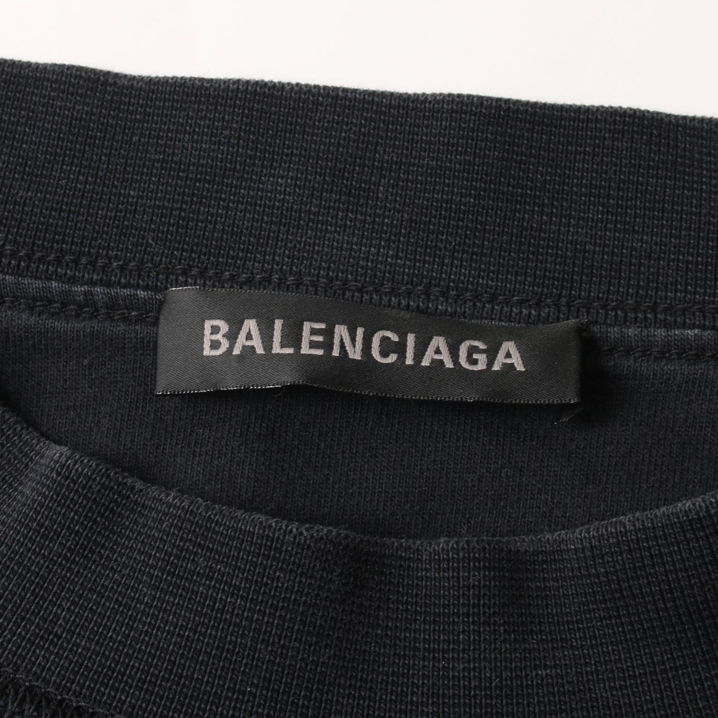 ワンピース 長袖 フロントロゴ刺繍 コットン ブラック バレンシアガ ワンピース BALENCIAGA
