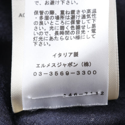 ソフトティルト レザーミックス コート カシミヤ ネイビー 切替 セリエボタン エルメス アウター HERMES