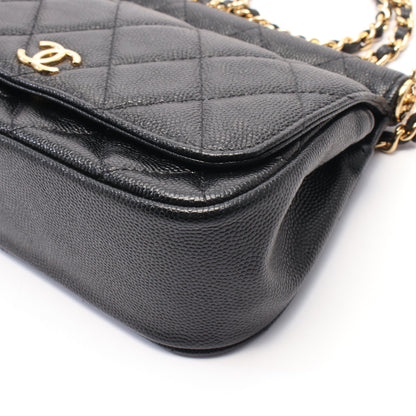 マトラッセ チェーンショルダーバッグ キャビアスキン ブラック ゴールド金具 シャネル バッグ CHANEL