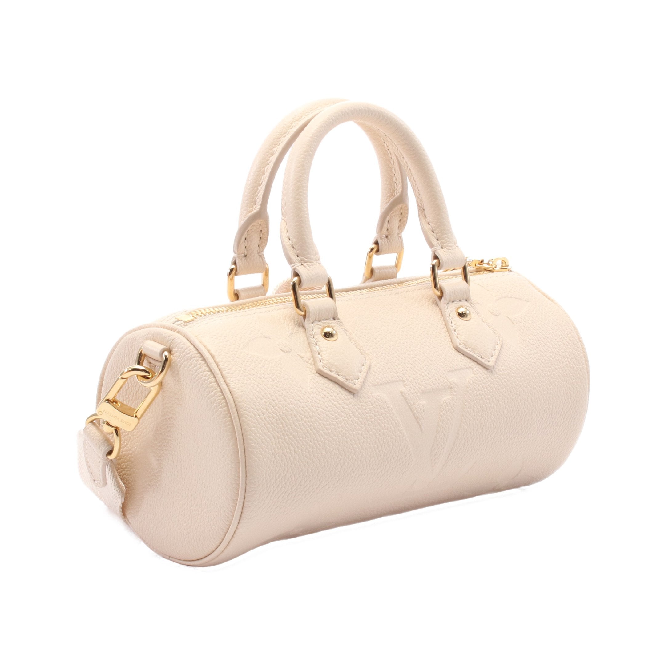 パピヨンBB モノグラムアンプラント クレーム ハンドバッグ レザー